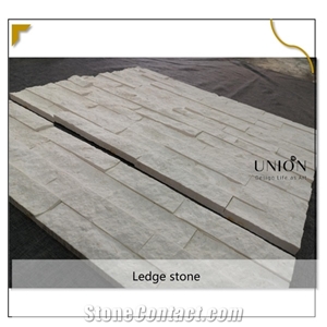Stacked Ledge Cultural White Wooden Marble Glued Ledge Stone