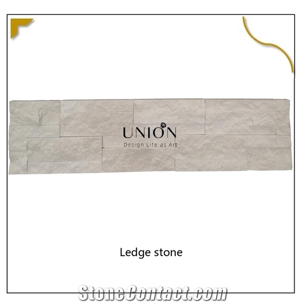 Stacked Ledge Cultural White Wooden Marble Glued Ledge Stone
