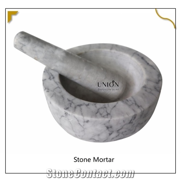 White Grey Marble Mortar and Pestle/Garlic Grinder/Kitchen Accessories