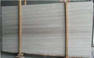 China White Wooden Vein/Grain Marble Slabs