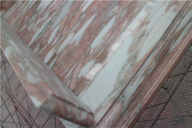 Customized Norway Pink Marble for Vanity Top for Interior Dec
