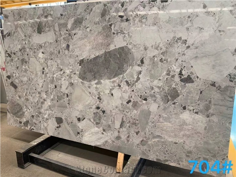 High Quality China Natural Fossil Grey Marble Slabs