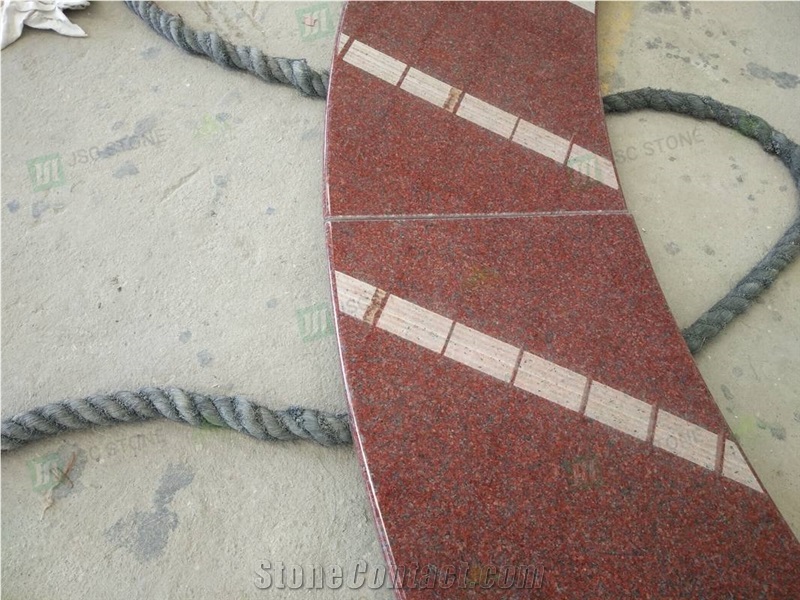 Imperial Red Indian Granite Base Irregular Tiles All Sizes
