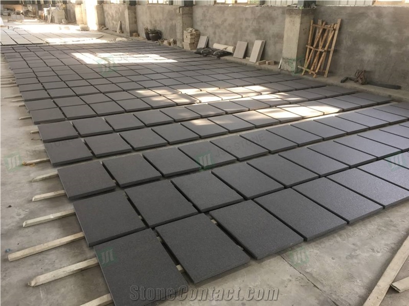 Platina Black Granite Outdoor Floor Tiles Wall Cladding
