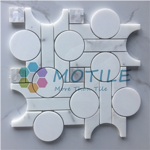 Calacatta Gold/Thassos White/Mother Of Pearl Waterjet Mosaic