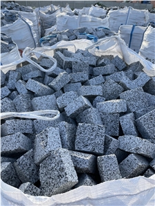 Grey Ukraine Granite Cubes, Cobble Stone