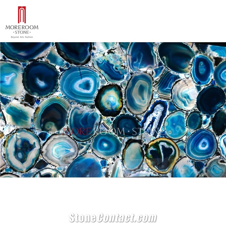 Luxury Gemstone Blue Agate Slab - Blue Agate Semiprecious Stone Slabs