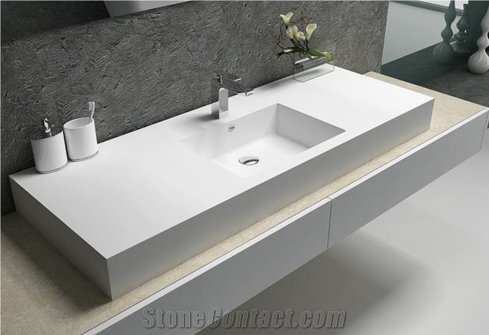 Pure White Corians Acrylic Solid Surface Slab