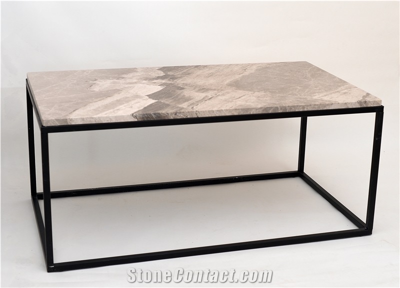 Silver Diana Marble Mid Table 60x110x45cm