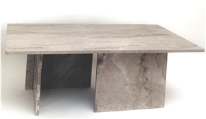 Silver Diana Marble Mid Table 60x110x45cm