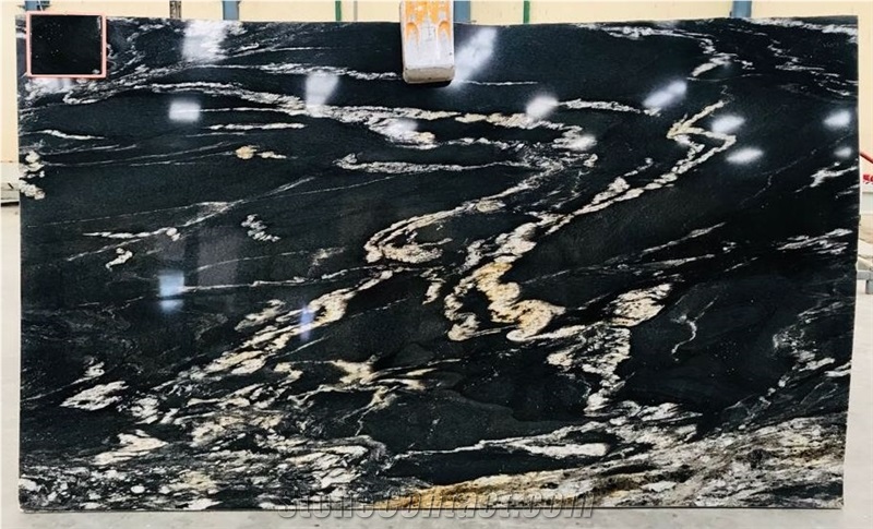 Indian Cosmic Black Granite Slab