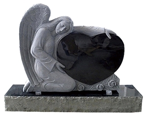 Double Angel Heart Monument,Gravestone,Headstone