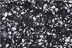Black Multicolour Quartz Slabs Artificial Marble
