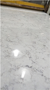 White Small Pattern Marble Liked Quartz Slabs