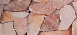 Irregular Flagstones Brazilian Coral Pink Quartzite