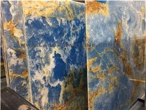 Blue Onyx Blue Sky Jade Polished Slabs Wall Tiles