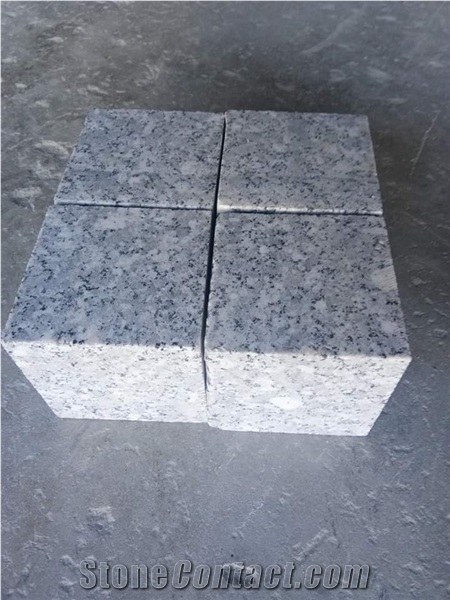 Vietnam Strong White Grey Granite Paving Stone, Cobble Stone