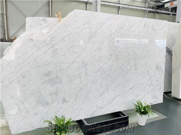 White Stone Carrara Calacatta Marble Slabs & Flooring Tiles