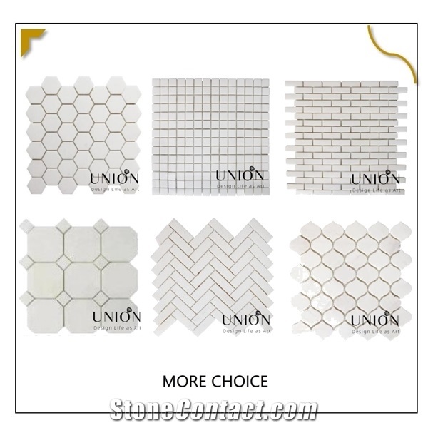 Eastern White Polished Marble Herringbone Wall Mosaic Tile