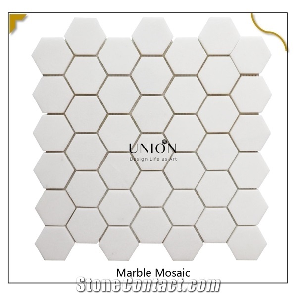 UNION DECO Marble Stone Mosaic Hexagon Tile Kitchen Wall Mosaic