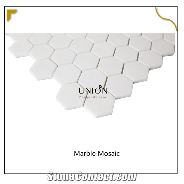 UNION DECO Marble Stone Mosaic Hexagon Tile Kitchen Wall Mosaic
