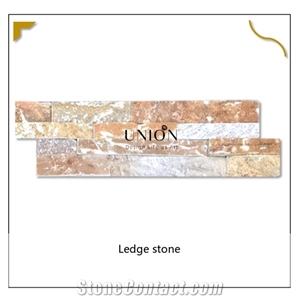 P14 Interlock Natural Beige Color Ledger Slate Panel Stone