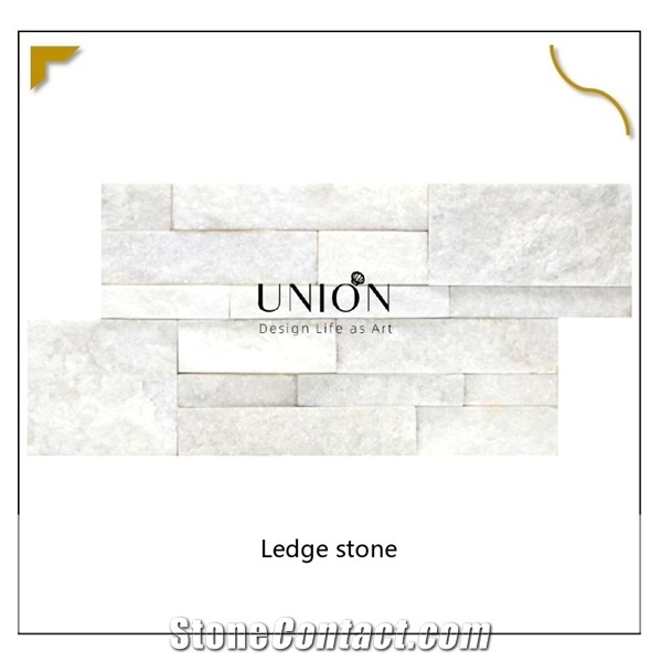 Pure White Quartize Glued Format Wall Stacked Stone Veneer