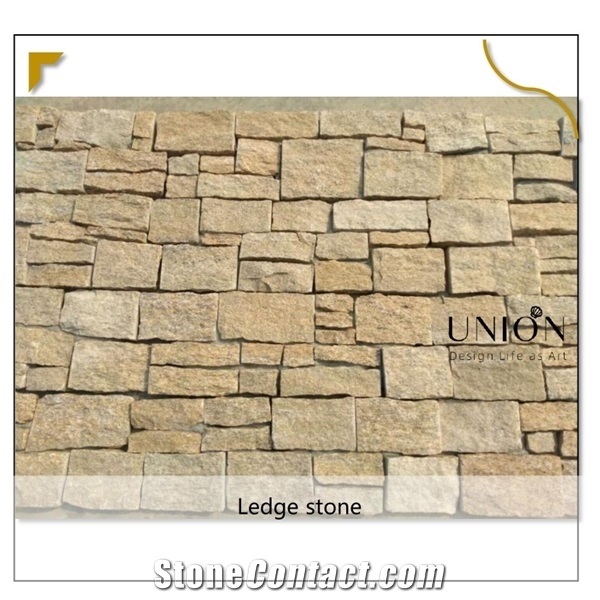 Yellow Granite Tiger Skin Wall Cladding Cultural Ledge Stone