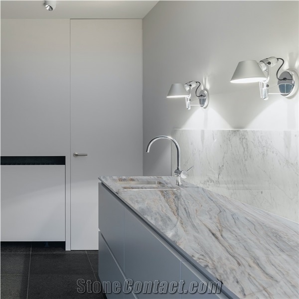Calacatta Fusion Marble Bathroom Countertop, Vanity Top