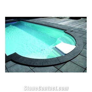 Black Limestone Anti Slip Swimming Pool Tile