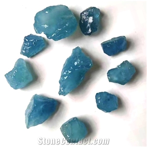 Crystal Gravel Aquamarine Blue Tumbled Minerals Gemstone