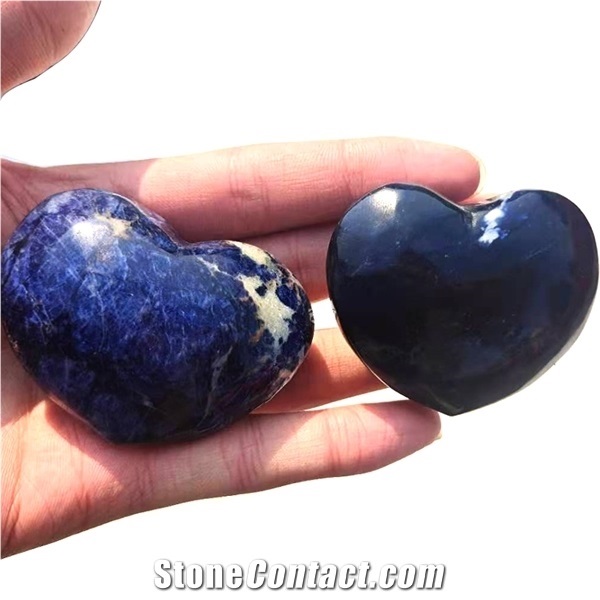 Crystal Quartz Heart Folk Crafts Hand Made Sodalite