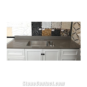 Engineered Grey Quartz Stone Kitchen Countertop