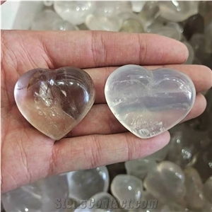 Quartz Crystal Heart Folk Crafts Polished Crystal Energy