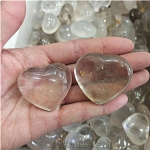 Quartz Crystal Heart Folk Crafts Polished Crystal Energy