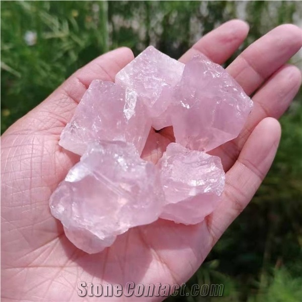 Rose Quartz Crystal Stone Rough Gemstone Mineral Decorative
