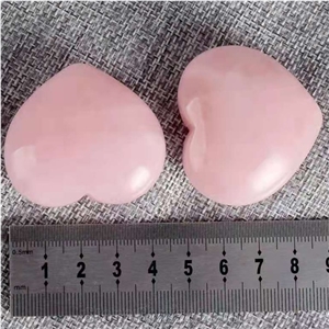 Rose Quartz Gemstone Crafts Heart Crystal Cute Healing