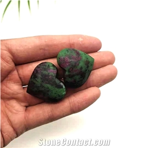 Ruby Zoisite Crystal Heart Gemstone Folk Crafts Healing Gift