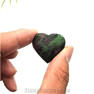 Ruby Zoisite Crystal Heart Gemstone Folk Crafts Healing Gift