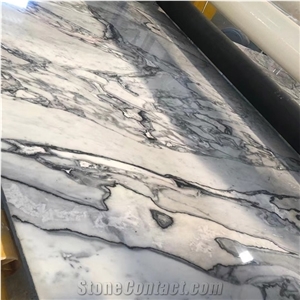 Luxuy White Marble with Silver Grain Royal Platinum Marble