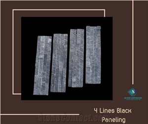 4 Line Black Paneling for Wall Cladding