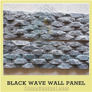 Ascdl003 Black Wave Wall Panel