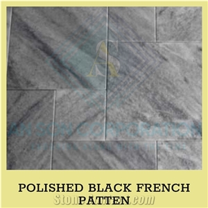 Ascdl003 Polished Black Marble French Patten