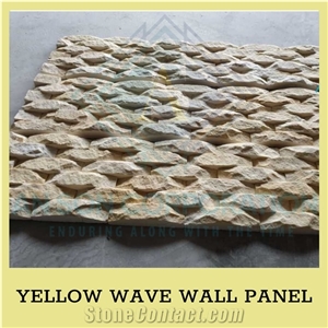Ascdl003 Yellow Wave Wall Panel