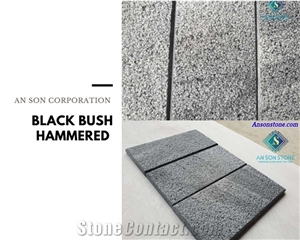 Black Bush Hammered Marble Tiles