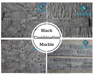 Black Combination Marble for Wall Cladding Design
