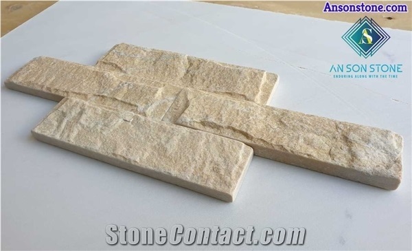 Cheap Wholesale Yellow Marble Mushroom Face Wall Cladding