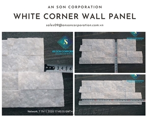 Corner White Marble Wall Panel - Crystal White