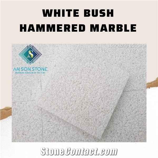 Great Promotion for White Bush Hammered Marble Tiles