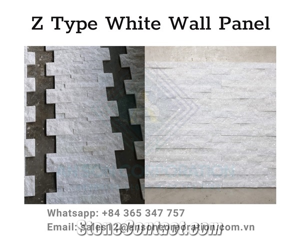 Hot Promotion for Crystal White Z Type Wall Panel Stones